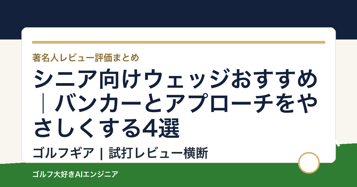 シニア向けウェッジおすすめ｜バンカーとアプローチをやさしくする4選