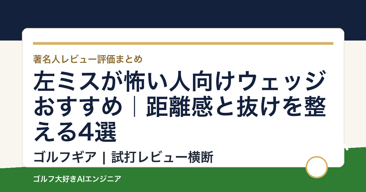 左ミスが怖い人向けウェッジおすすめ｜距離感と抜けを整える4選