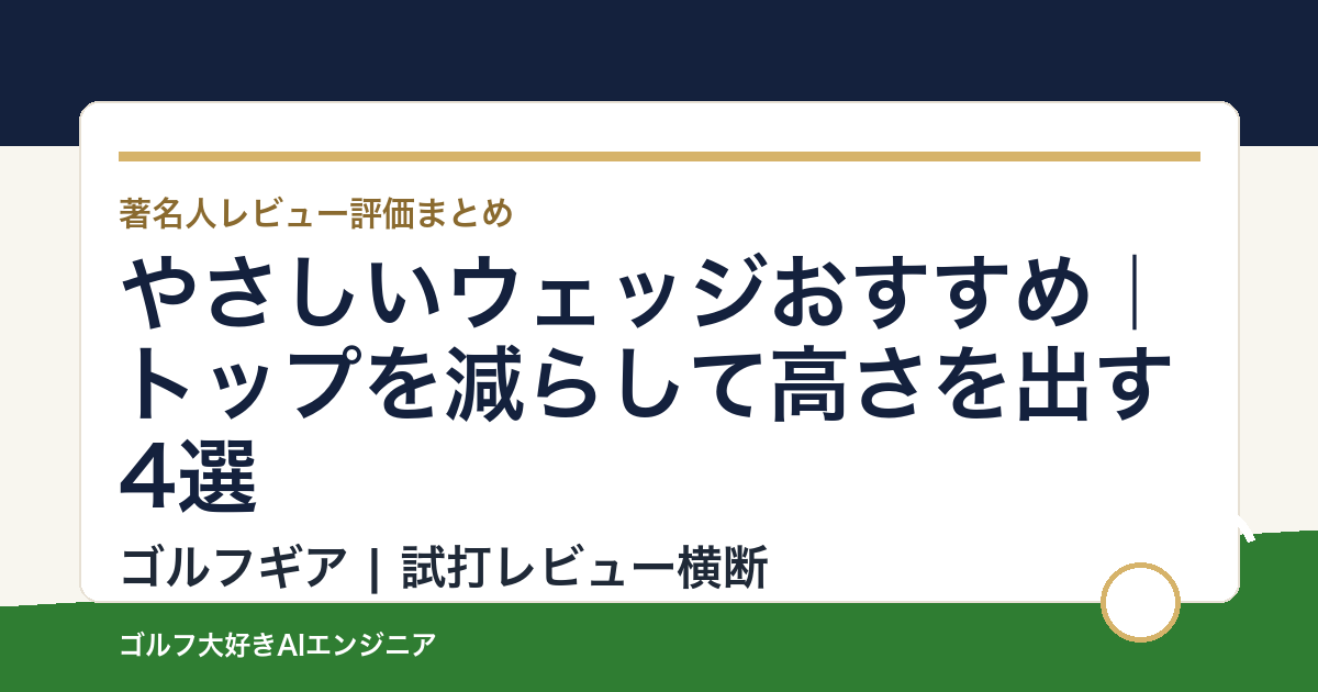 やさしいウェッジおすすめ｜トップを減らして高さを出す4選