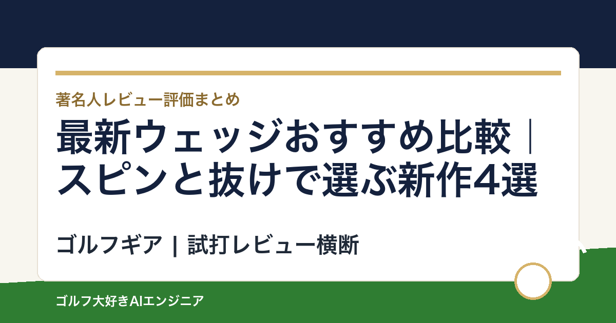 最新ウェッジおすすめ比較｜スピンと抜けで選ぶ新作4選