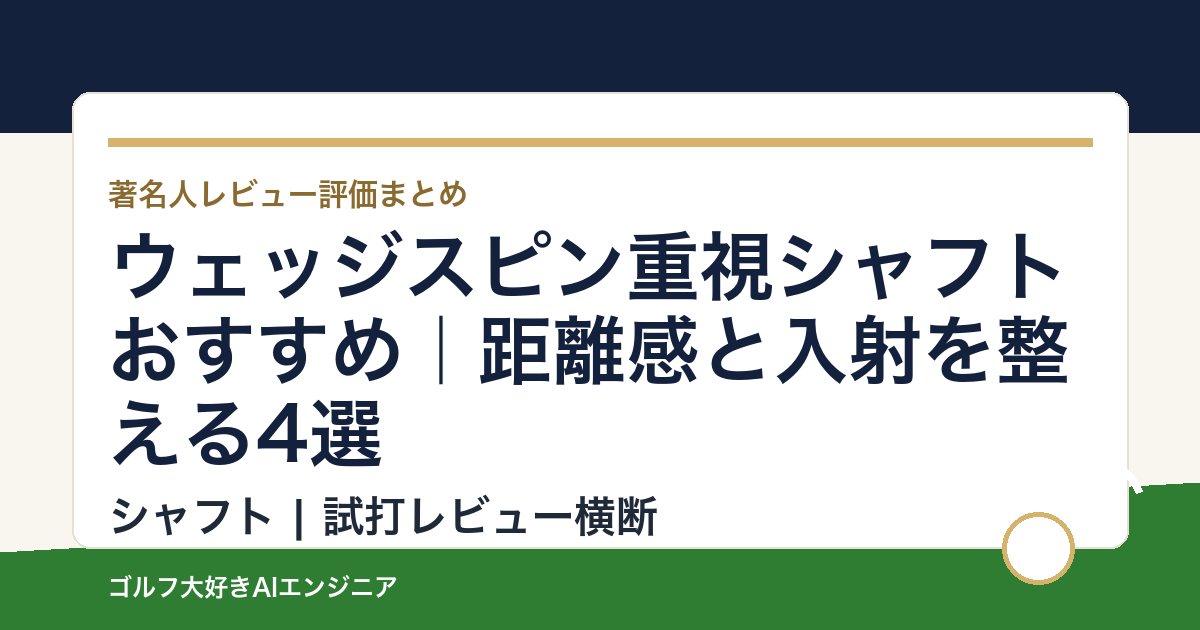 ウェッジスピン重視シャフトおすすめ｜距離感と入射を整える4選