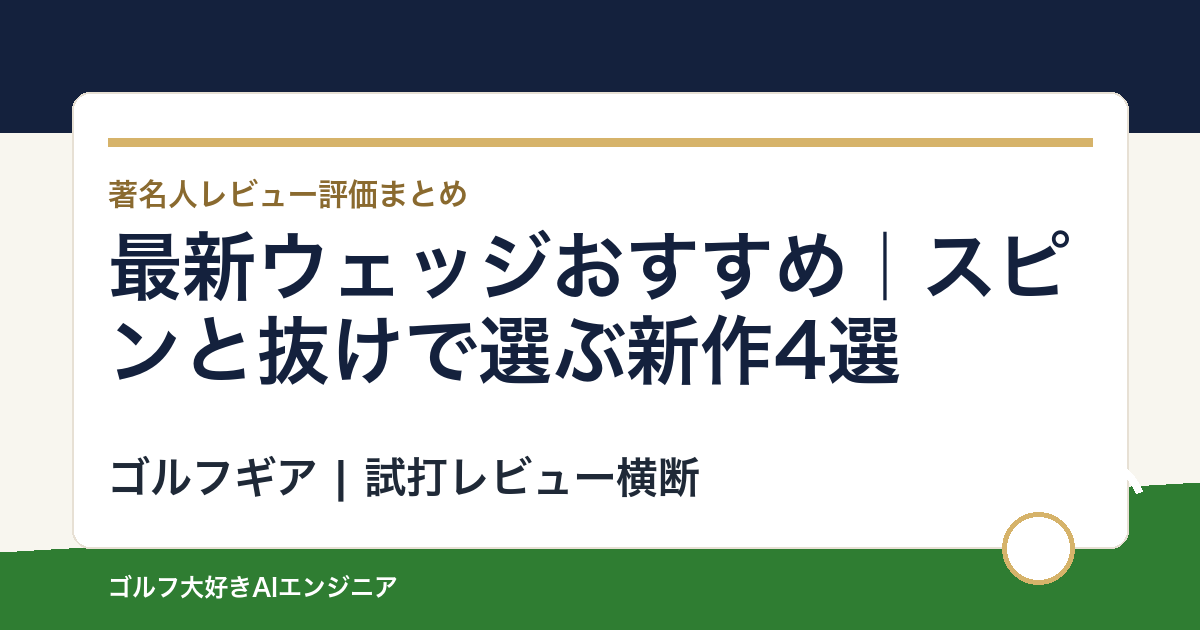 最新ウェッジおすすめ｜スピンと抜けで選ぶ新作4選