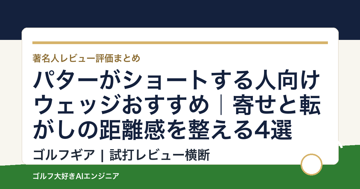 パターがショートする人向けウェッジおすすめ｜寄せと転がしの距離感を整える4選