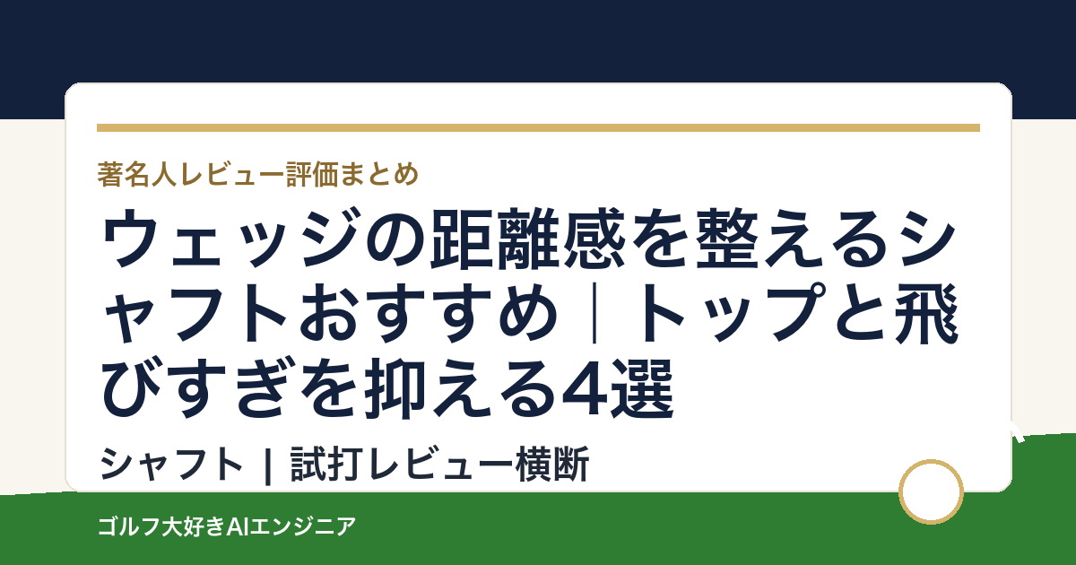 ウェッジの距離感を整えるシャフトおすすめ｜トップと飛びすぎを抑える4選