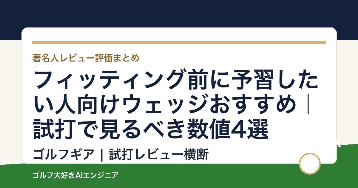 フィッティング前に予習したい人向けウェッジおすすめ｜試打で見るべき数値4選