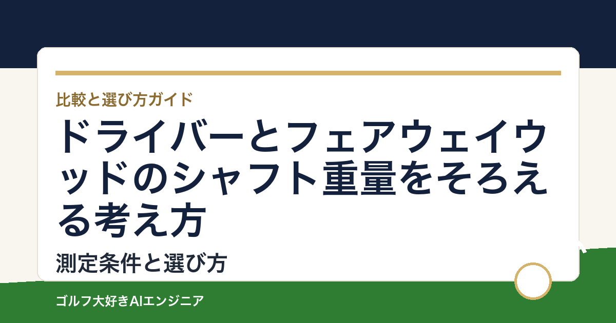 ドライバーとフェアウェイウッドのシャフト重量をそろえる考え方