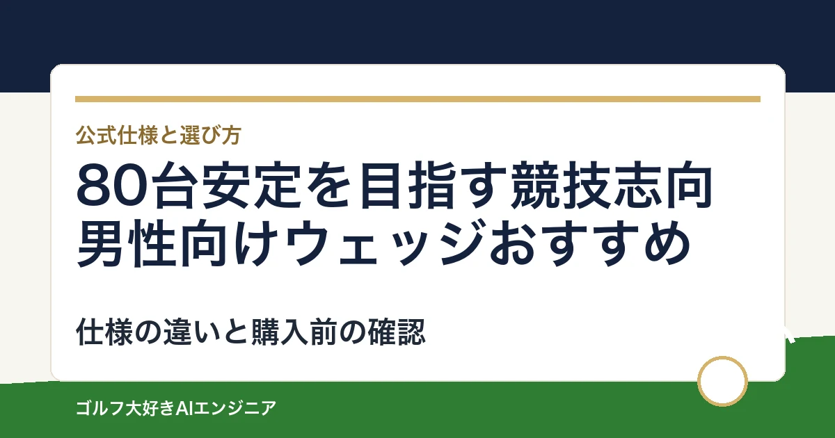 80台安定を目指す競技志向男性向けウェッジおすすめ｜悩み別に選ぶ4選
