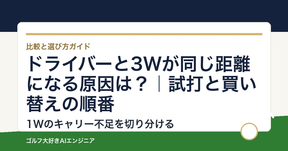 ドライバーと3Wが同じ距離になる原因は？｜試打と買い替えの順番