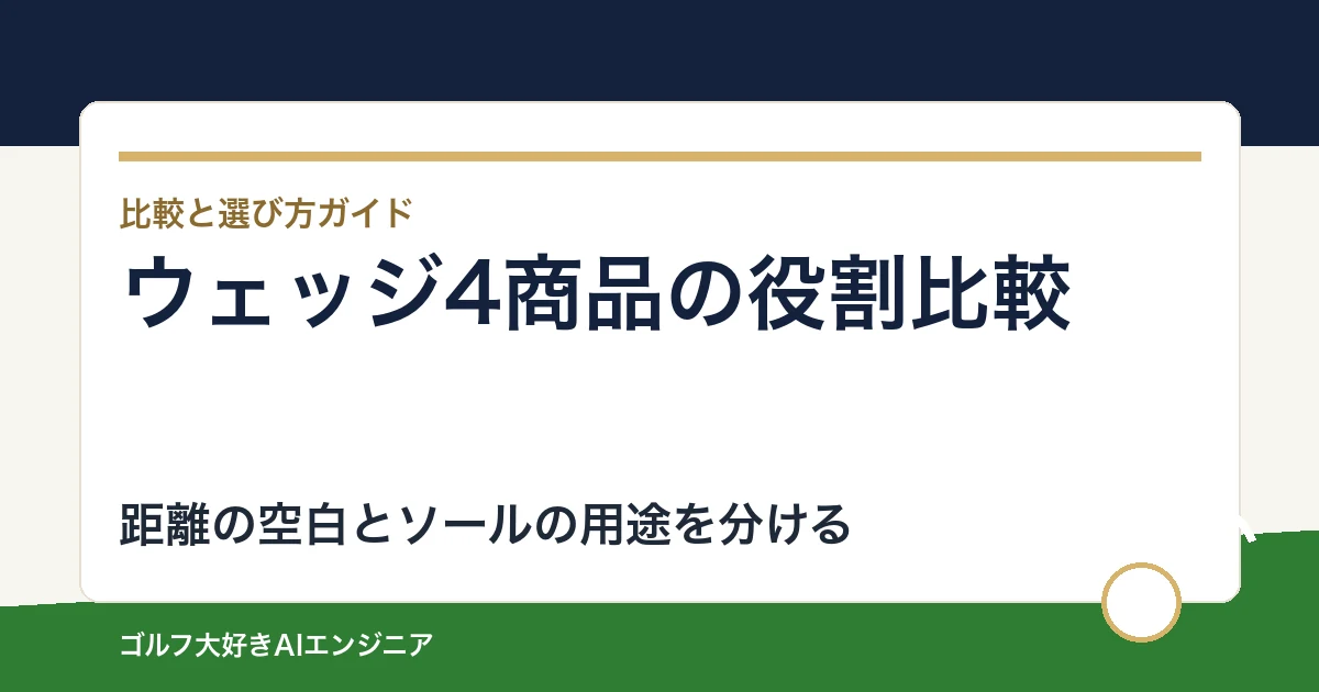 ウェッジ4商品の役割比較｜48度・52度と58度S・Tをどう組み合わせるか