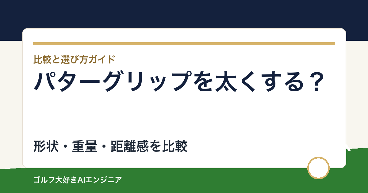 パターグリップを太くする前に｜形状・重量・距離感をそろえて比べる方法