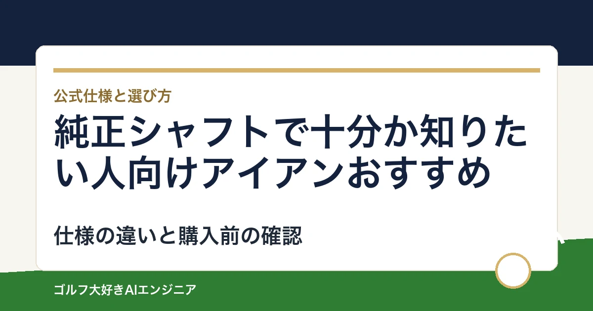 純正シャフトで十分か知りたい人向けアイアンおすすめ｜悩み別に選ぶ4選