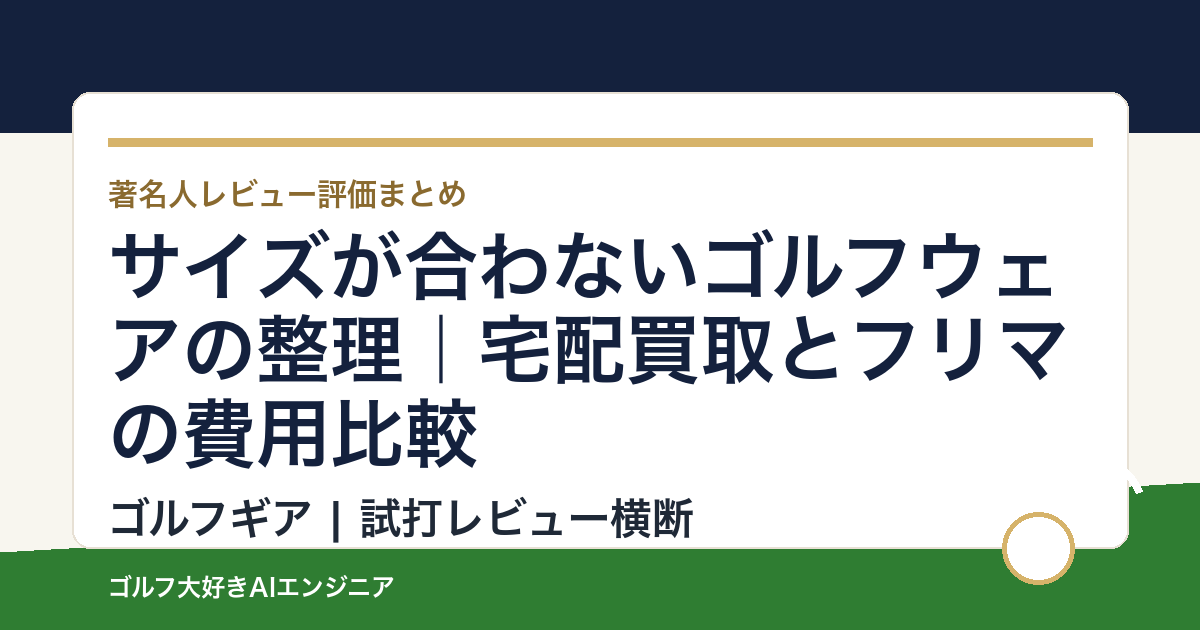 サイズが合わないゴルフウェアの整理｜宅配買取とフリマの費用比較