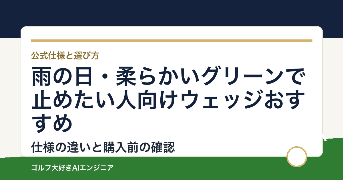 雨の日・柔らかいグリーンで止めたい人向けウェッジおすすめ｜悩み別に選ぶ4選