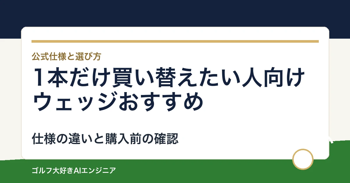 1本だけ買い替えたい人向けウェッジおすすめ｜悩み別に選ぶ4選