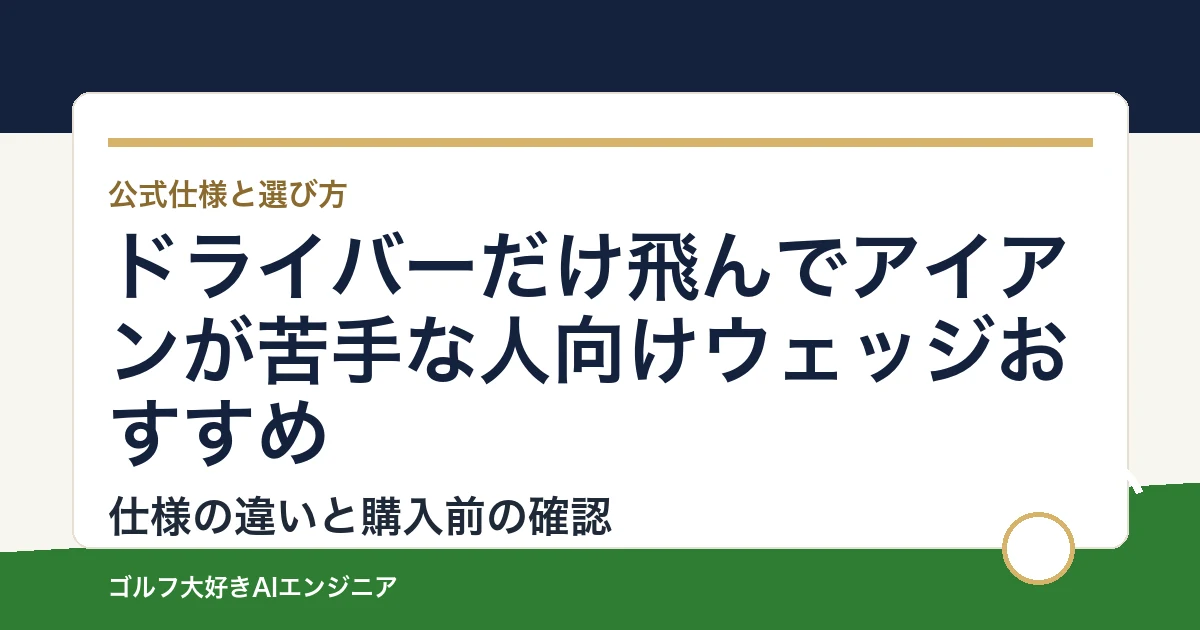 ドライバーだけ飛んでアイアンが苦手な人向けウェッジおすすめ｜悩み別に選ぶ4選