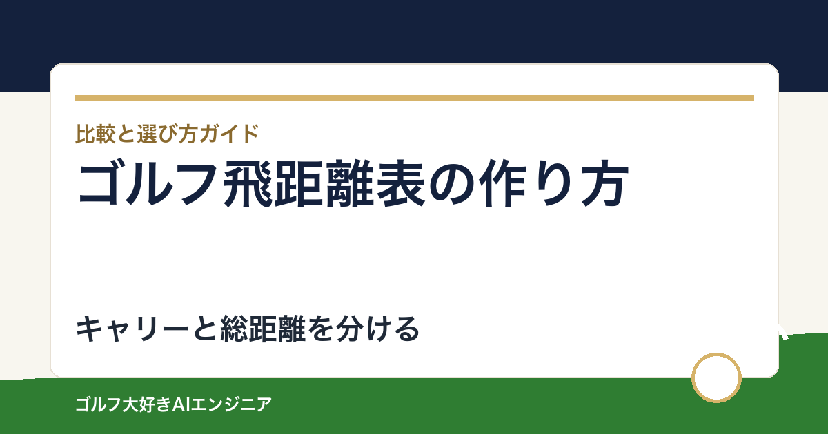 ゴルフの飛距離表の作り方｜キャリーと総距離を分ける記録シート