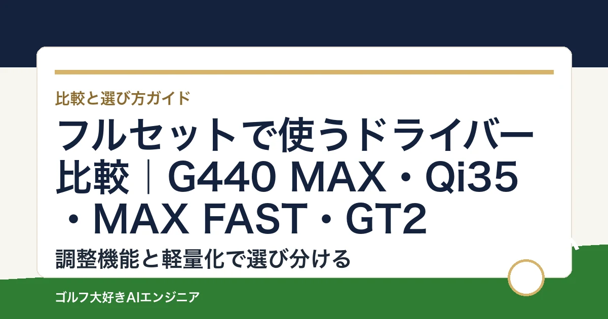 フルセットで使うドライバー比較｜G440 MAX・Qi35・MAX FAST・GT2