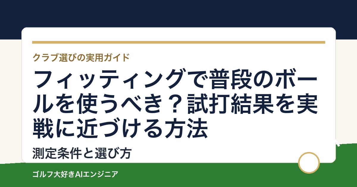フィッティングで普段のボールを使うべき？試打結果を実戦に近づける方法