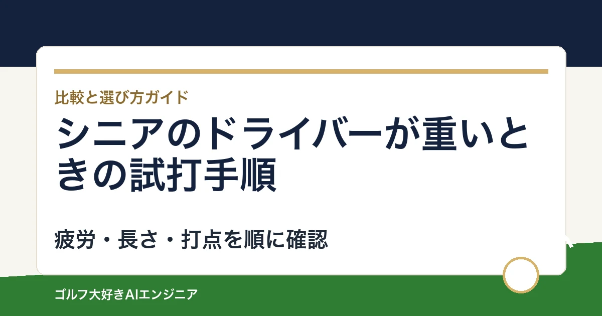 シニアのドライバーが重いときの試打手順｜軽量シャフトへ替える前の記録